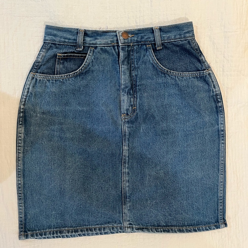Vintage Denim Pencil Skirt